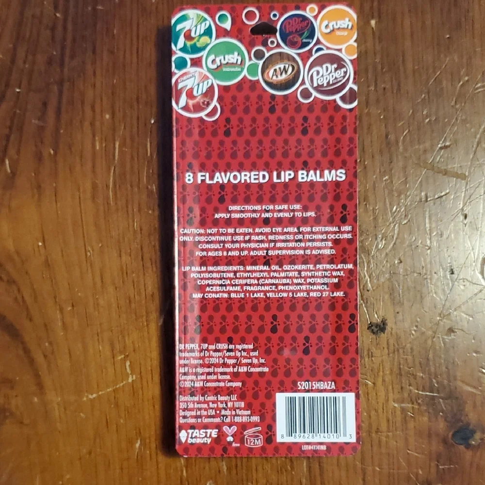 Dr Pepper & 7UP Flavored Lip Balm Set - Red, Green, Orange